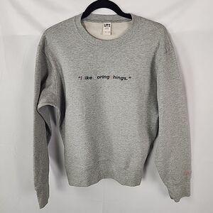 UNIQLO " THE PHILOSOPHY OF ANDY WARHOL" SWEATSHIRT Men Small Gray Lounge Cotton